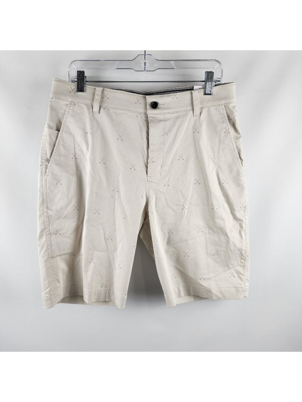 Nike Shorts Mens 32 Bone Dri-FIT UV Printed Golf Accents Chino 9" Inseam NWT